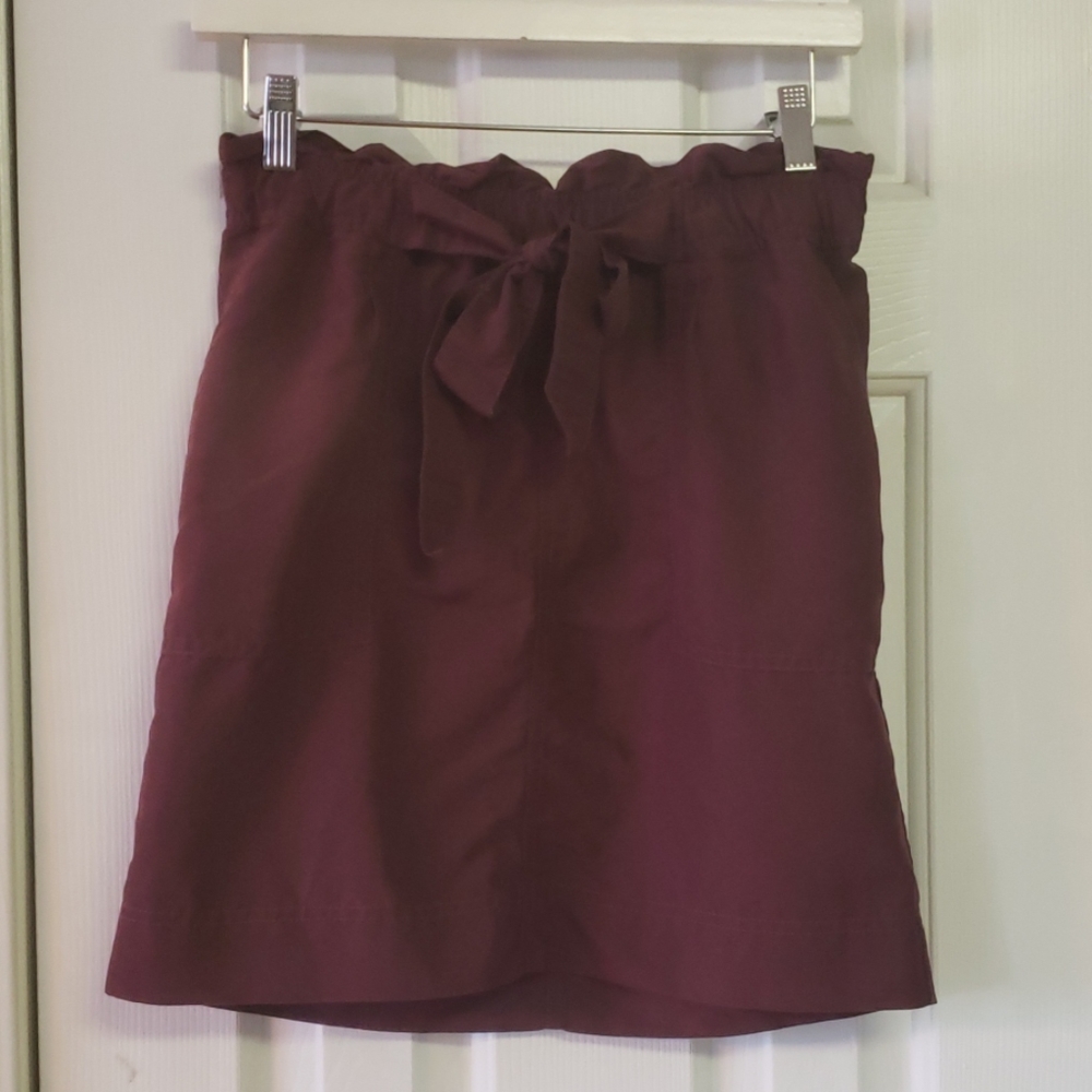 Burgundy High Waisted Skirt